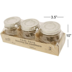 Jam Jar with Lid & Seal Bands 3Pk