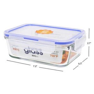 Oven Safe Glass Container Lock Lid Rectangular