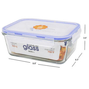 Oven Safe Glass Container Lock Lid Rectangular