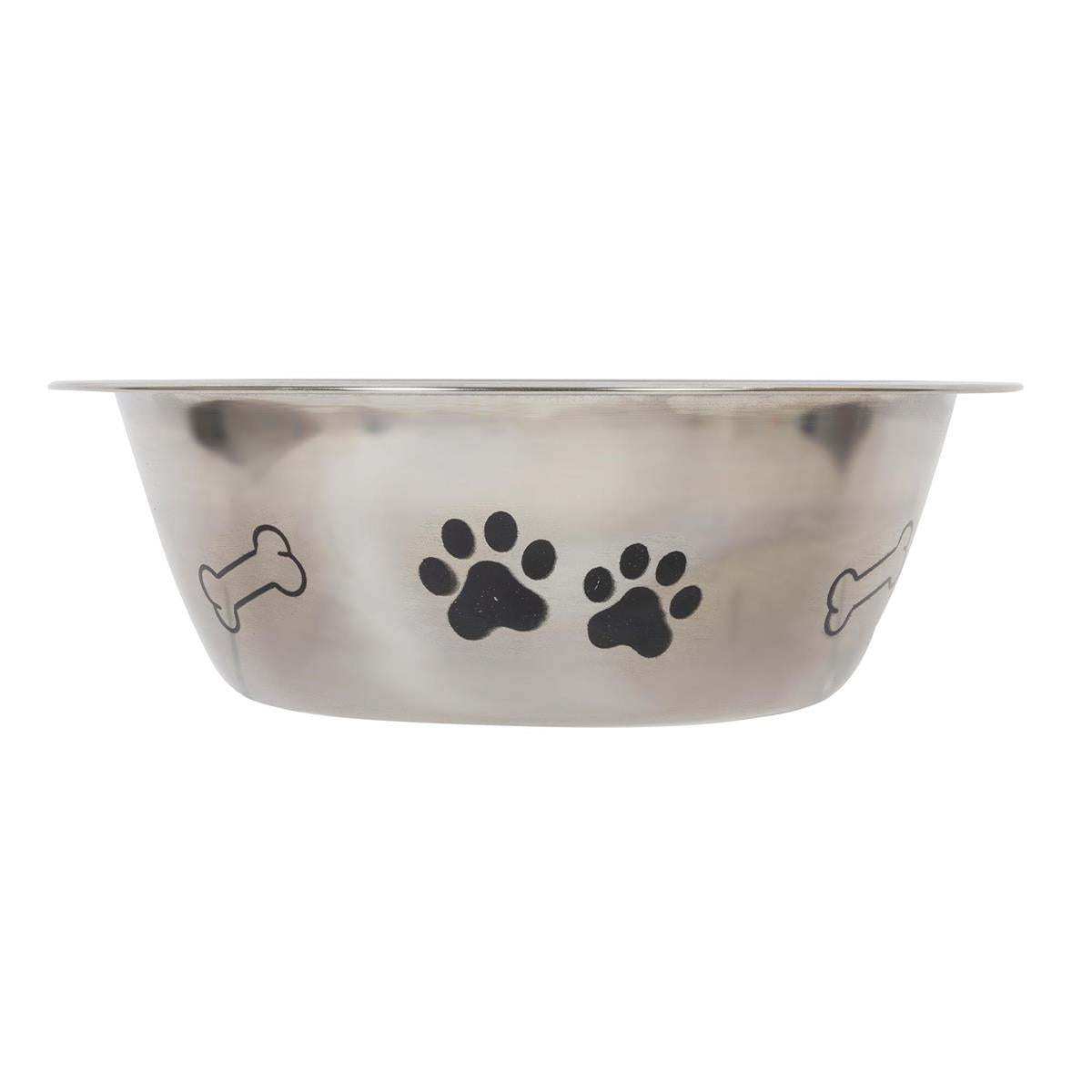 20oz Stainless Steel Pet Bowl, Outside Matt & Printed, 6.5" Diameter
