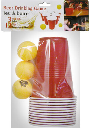 Beer Pong Set 12Pc with 3 balls
