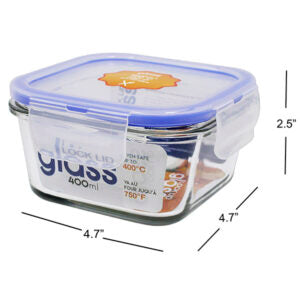 Oven Safe Glass Container Lock Lid Square