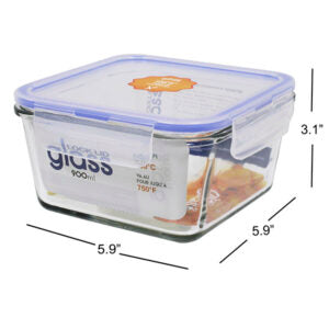 Oven Safe Glass Container Lock Lid Square