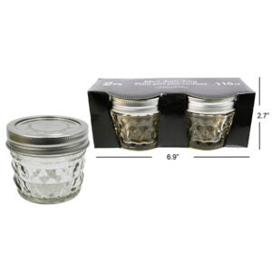 Jam Jar with Lid & Seal Bands 2Pk
