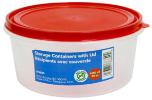 Round Container with Red Lid