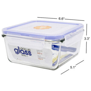 Oven Safe Glass Container Lock Lid Square
