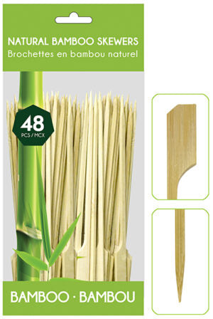 Bamboo Skewer with Paddle End 48Pk