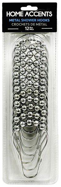 Shower Curtain Hooks 12Pk Metal Rollerball