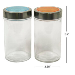 Glass Jar Round Large Color Lid