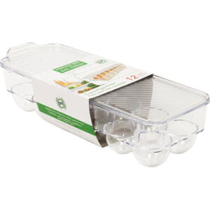 Fridge Bin Egg Holder 12 Cup with Cover