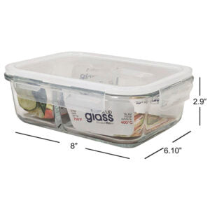 Oven Safe Glass Container Divided Lock Lid