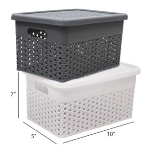 Basket Weave with Lid Small