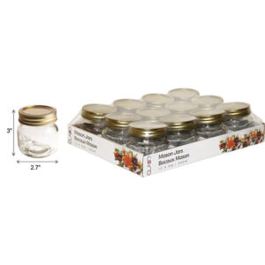 Jar Mason 12 Pack 2 Pc Snap Lids