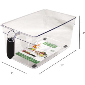 Fridge Bin w/ Silicone Handle & Bottom