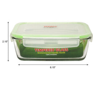 Quad Lock Tempered Glass Container