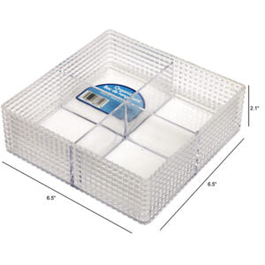 Organizer Storage Clear Stackable 4 Section