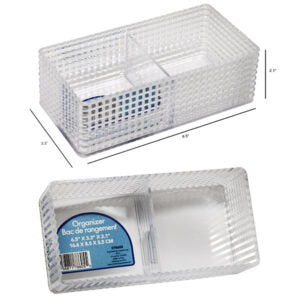 Organizer Storage Clear Stackable 2 Section