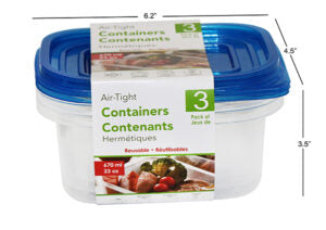 Multipack Container Rectangular 3Pk