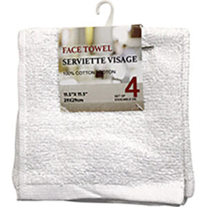 Towel Face 4Pk White