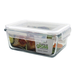 Oven Safe Glass Container Lock Lid Rectangular
