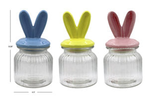 Glass Cannister w/Rabbit Ears