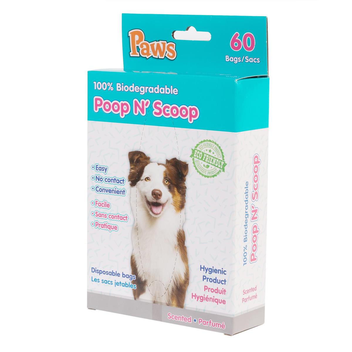 PAWS. 60-pk Biodegradable Poop Bag c/box, (CS)