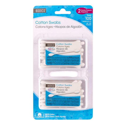Bodico 2-pk 50-pc Cotton Swabs , b/c