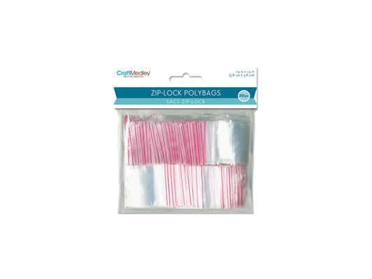 Craft Medley: Zipper-Seal Polybags 1.5"x1.5" 200pc