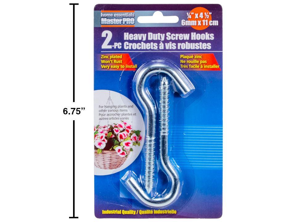 H.E. Master Pro, 2-pc Screw Hooks Heavy Duty, b/c