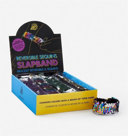 Steel/PET Reversible Slap Bands, 4 Asst, 24/dsp, 8.7"x1.2"