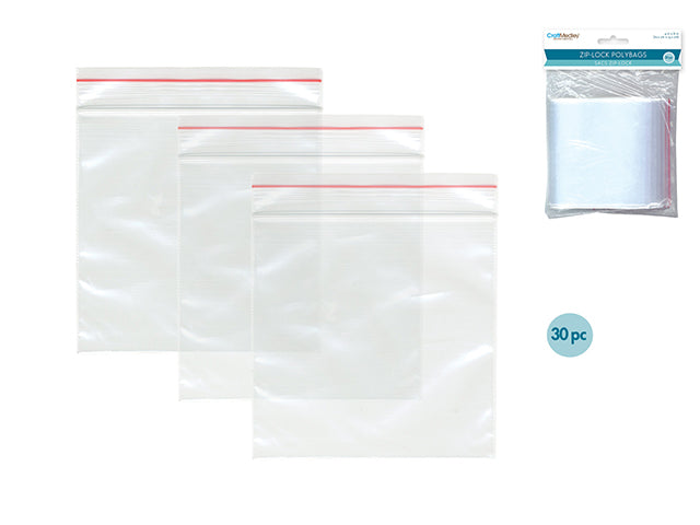 Craft Medley: Zipper-Seal Polybags 4"x6" 30pc