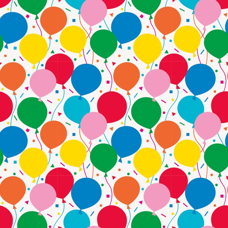 Colorful Balloons Gift Wrap  30" x 5 ft