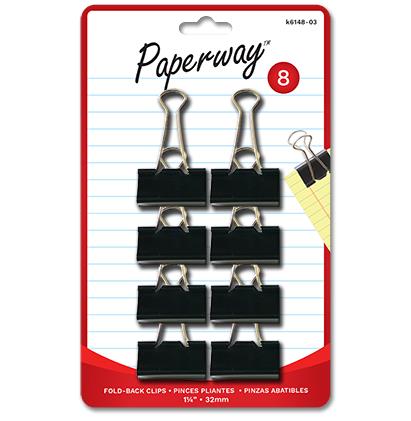 FOLD-BACK CLIPS - 8PCS 1-1/4' - 32MM