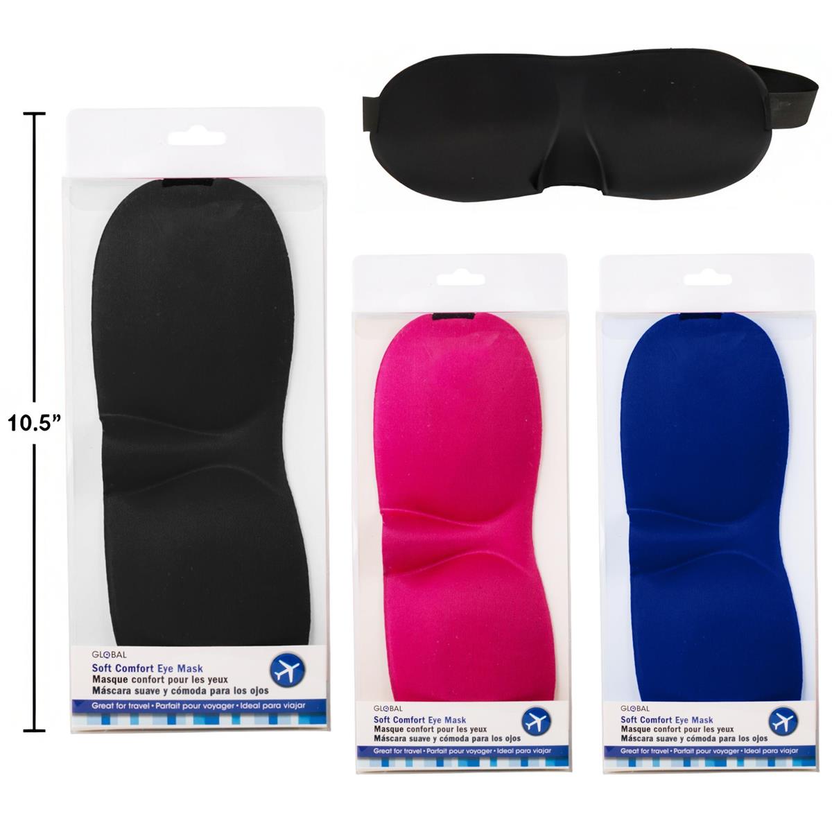 Bodico, Contoured Eye Mask, 9x3.5", pvc box w/insert