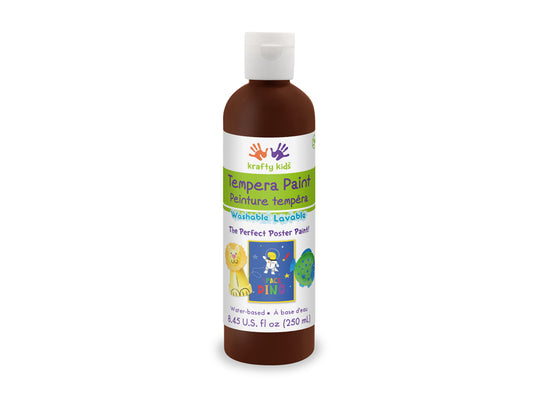 Krafty Kids Paint: 250ml Tempera (8.45oz) C) Brown