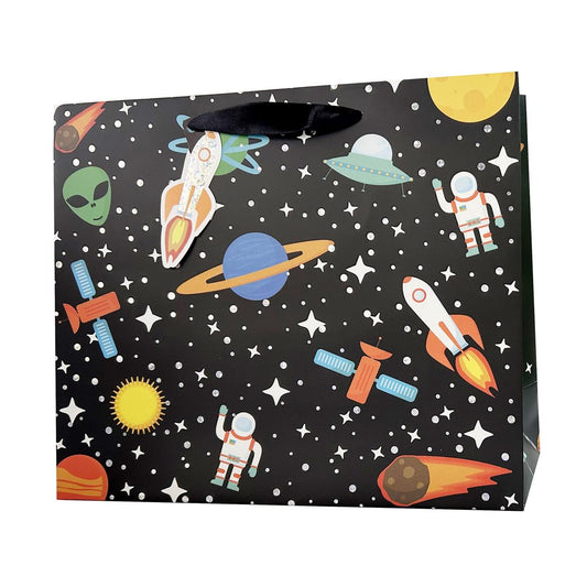 Paper T. DLX Gift Bag, Large Horizontal, Bday Space, Matte/HS, 210GSM,