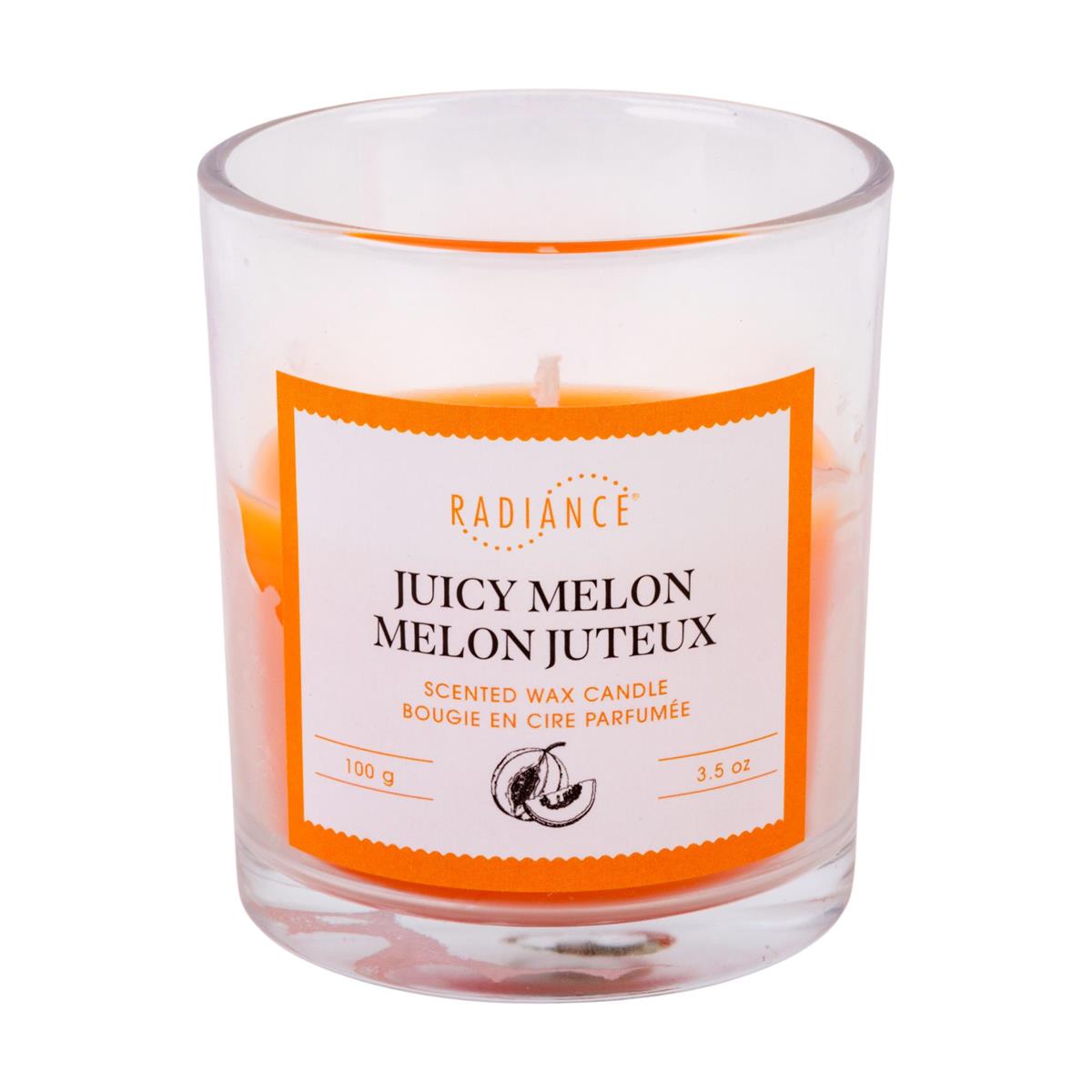 4.5oz Glass Jar Scented Candle, 2.9"H, Juicy Melon, col label