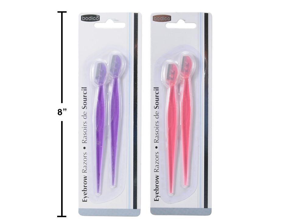 Bodico, 2-pc Eyebrow Razors, b/c, 2025: 3-asst col
