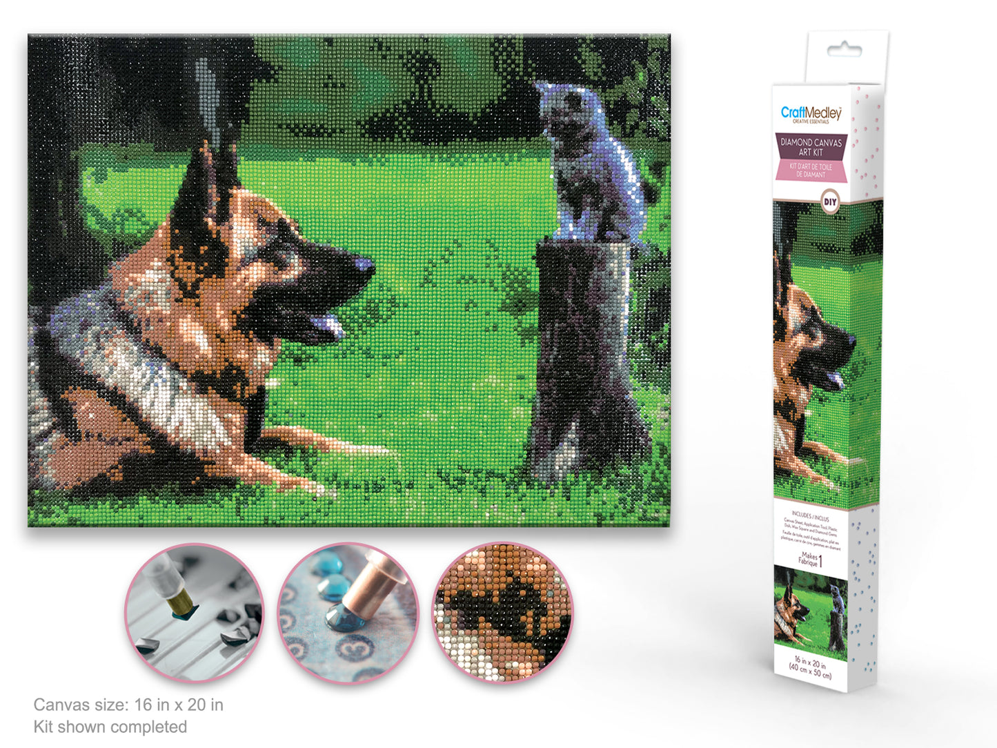 Craft Medley Kit: Diamond Painting Art Kit 15.8"x19.7" w/Gems+Tool+Tray I) Best Friends