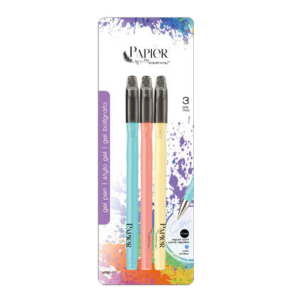 GEL INK PEN-3PK-BLUE INK 3PK (PINK/GREEN/TAN)-BLUE
