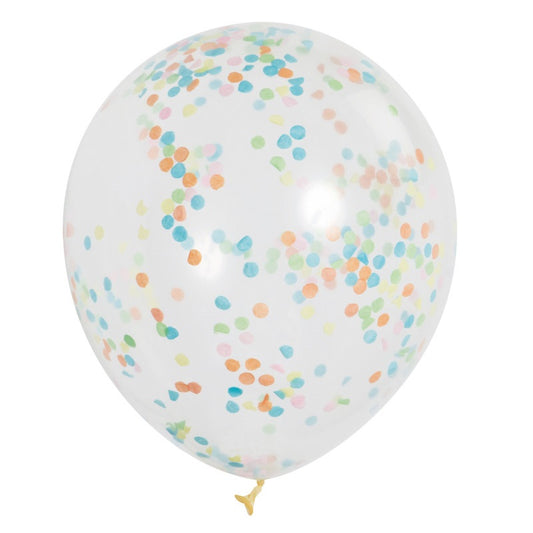 Clear Latex Balloons with Multi-Colored Confetti 12"  6ct - Pre-Filled