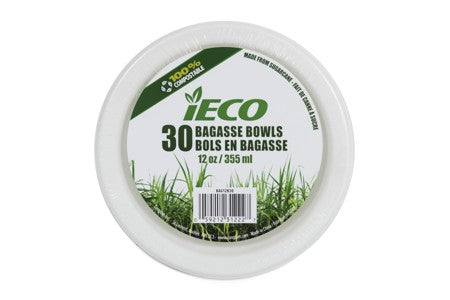 iECO  12OZ BAGASSE BOWL 30/PK  X 12/CS