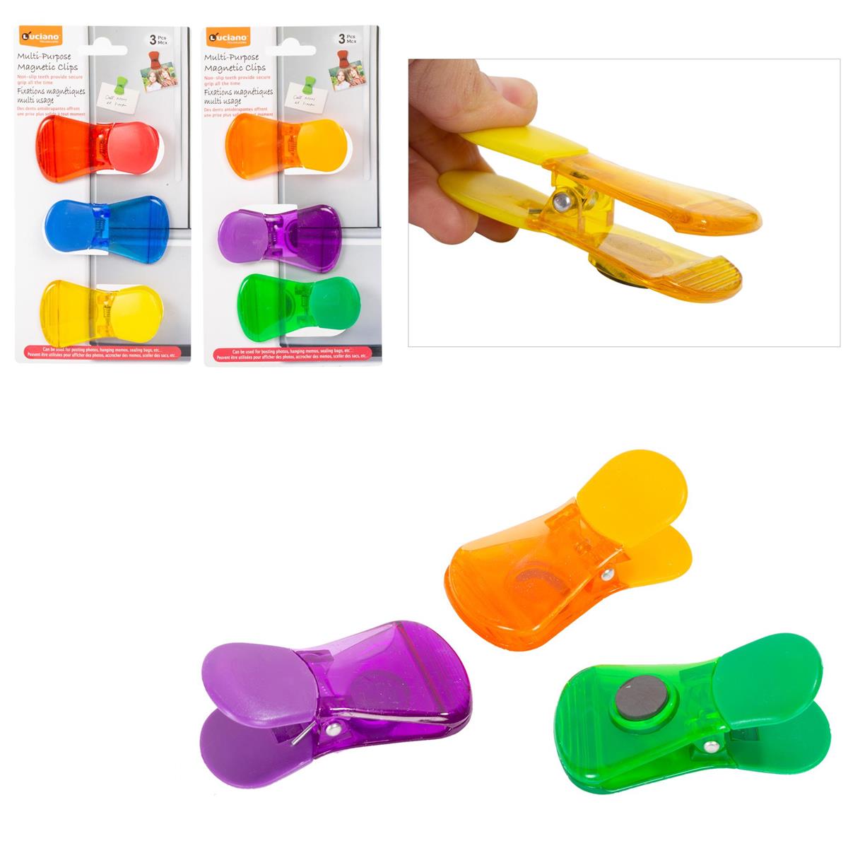 Multi-Purpose Magnetic Clips: Qty - 3 clips/PK