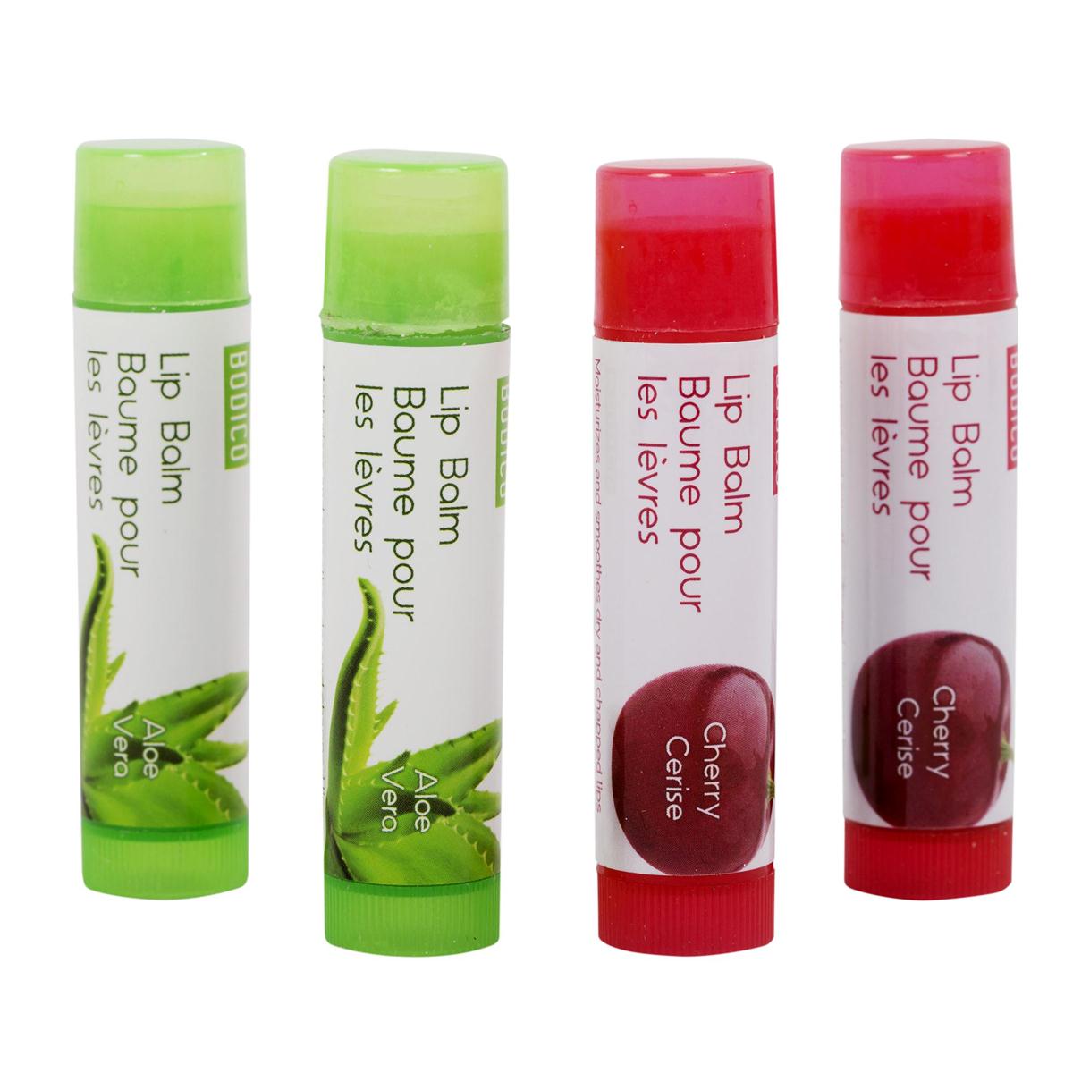 Bodico 2-pc Lip Balm Stick,3 styles Aloe, Strawberry, Cherry