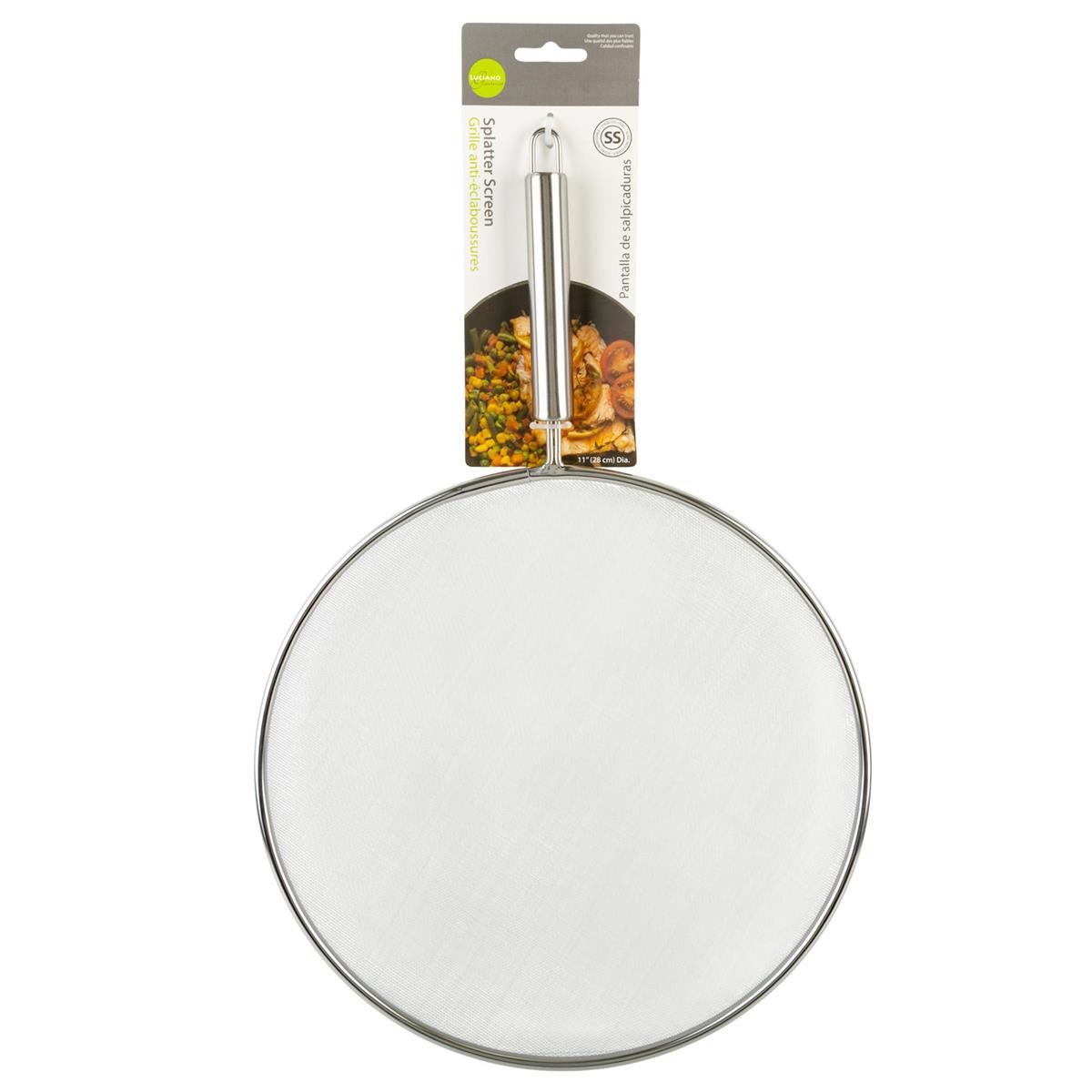 L.Gourmet 11"Dia. Splatter Screen, Stainless Steel, tie on card