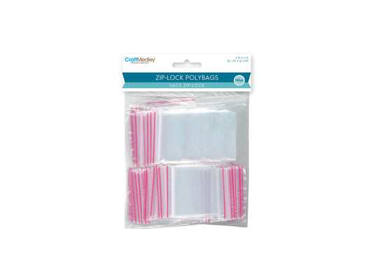 Craft Medley: Zipper-Seal Polybags 2"x2" 140pc