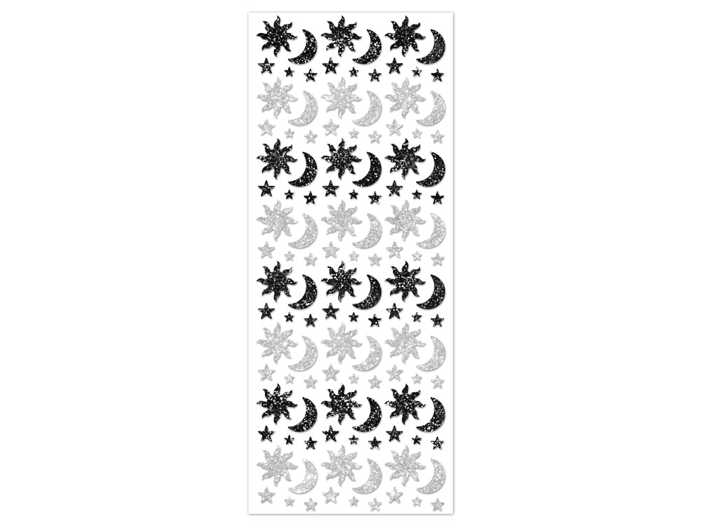 Paper Craft Sticker: 12.5cmx30.5cm Glitter Shapes I) Night Celestial