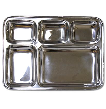 MEAL TRAY - 34.2CM x 26.5CM STAINLESS STEEL
