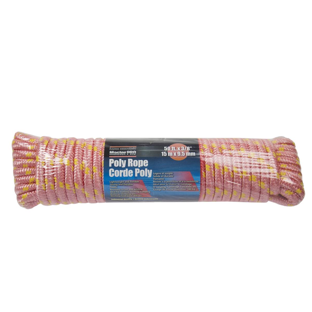 Poly Rope: 50ft. x 3/8" - red