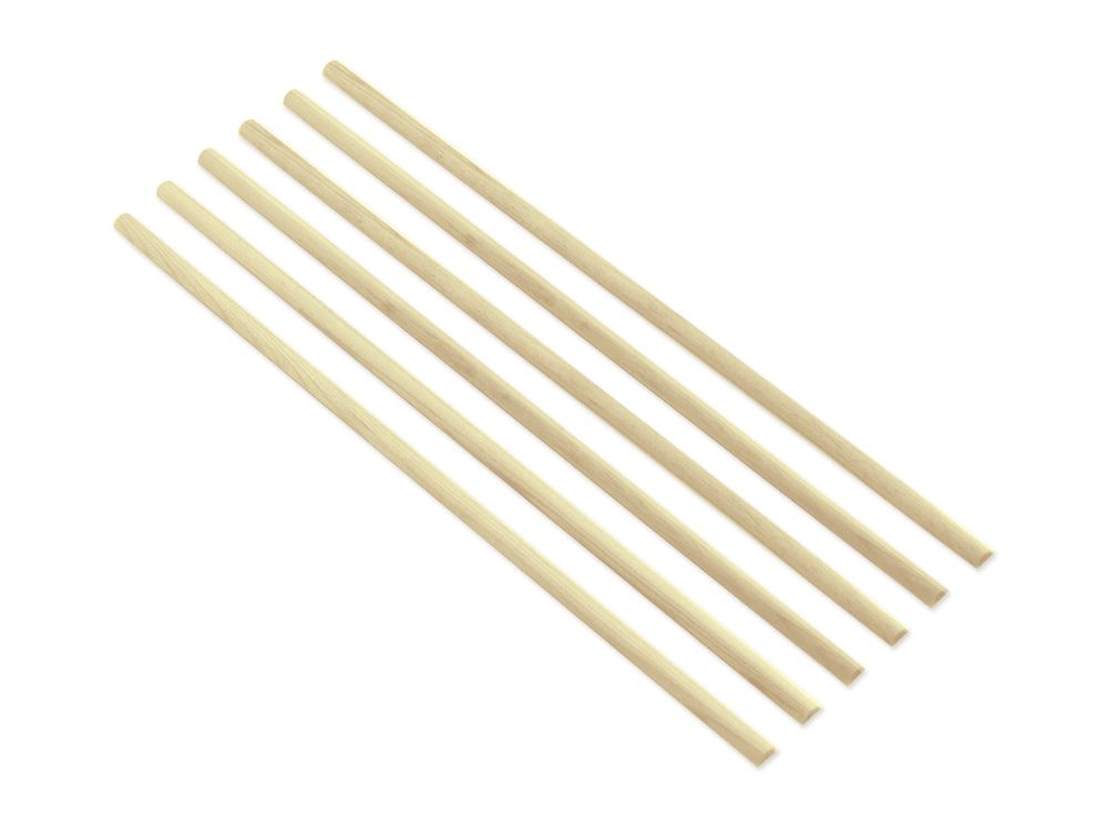 Craftwood: 3mm*6mm*30cm(L) Natural Semi-Circle Dowel x6